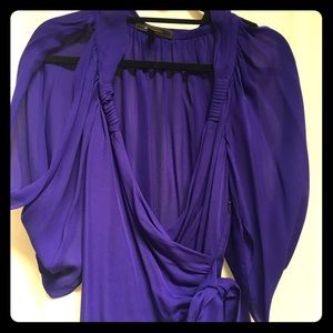 BCBG Beautiful Silk top with wrap
